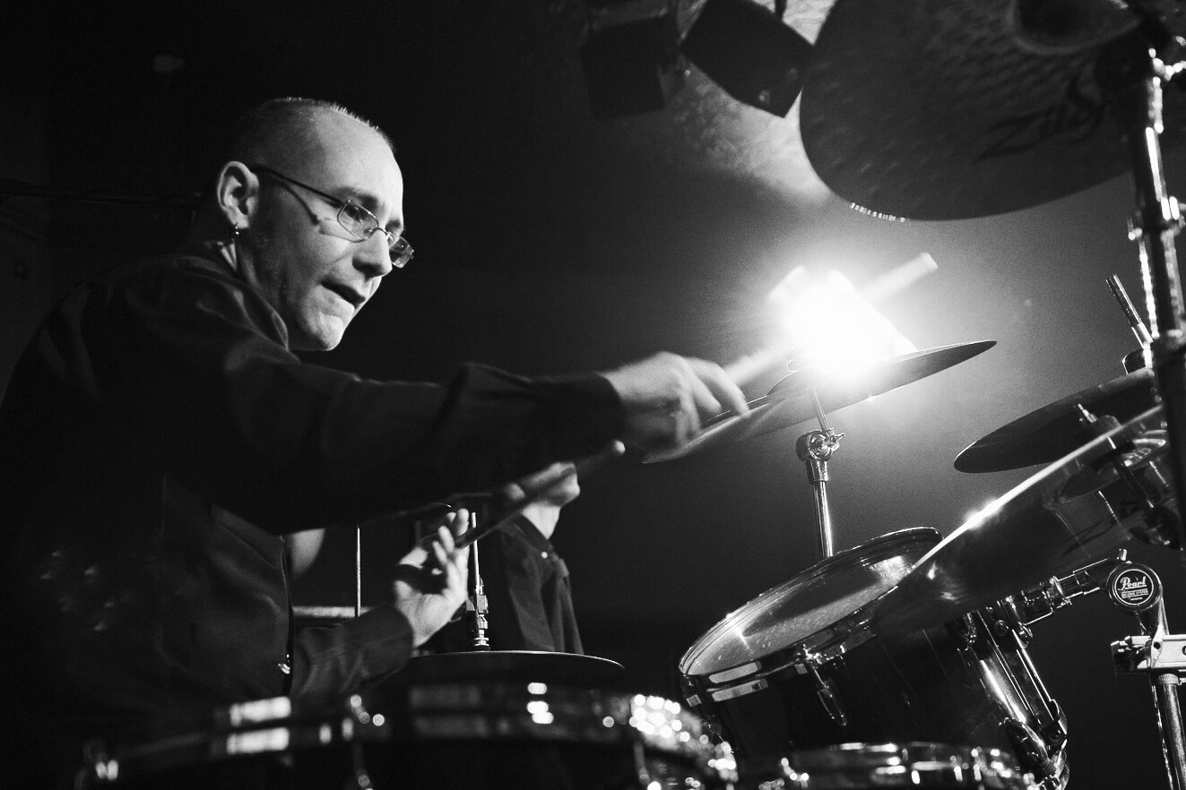 The Decades Band drummer in action